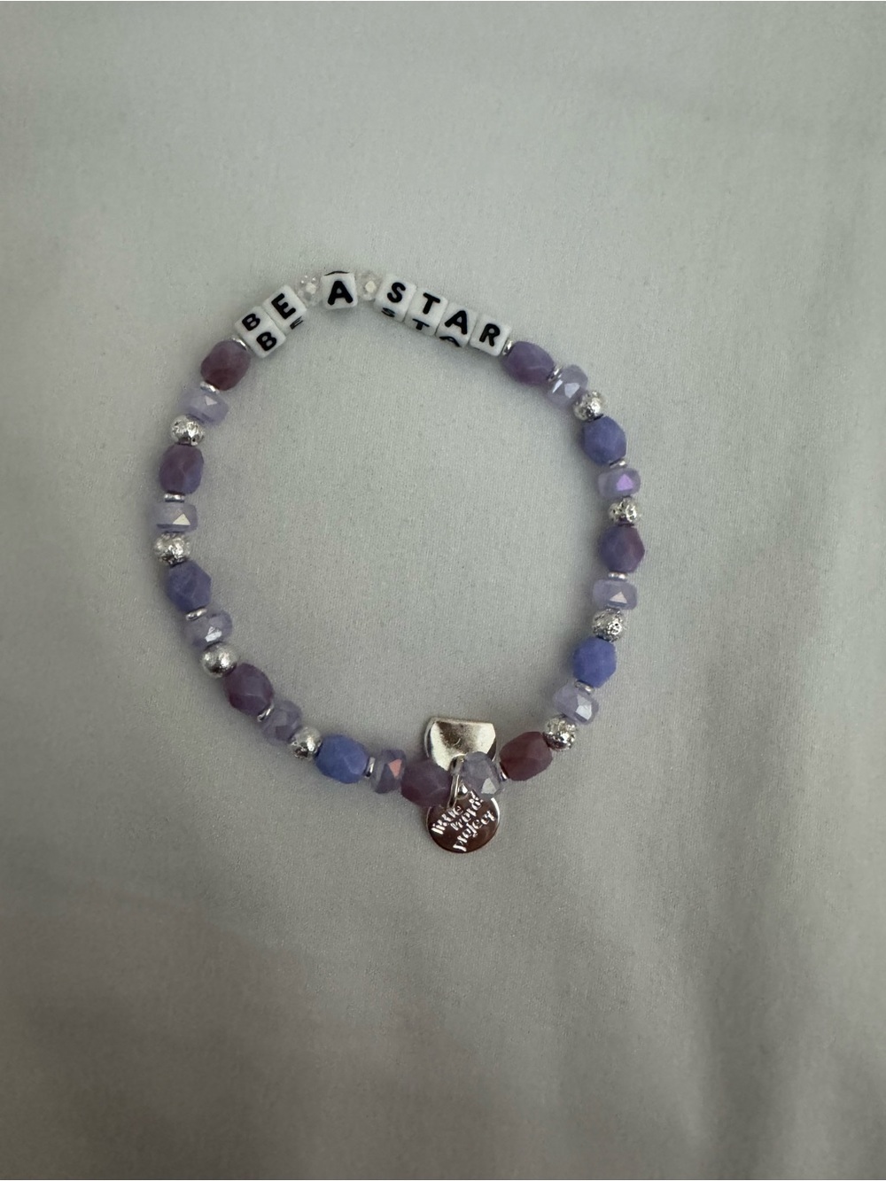 Little Words Project Be A Star Purple Beaded Bracelet
